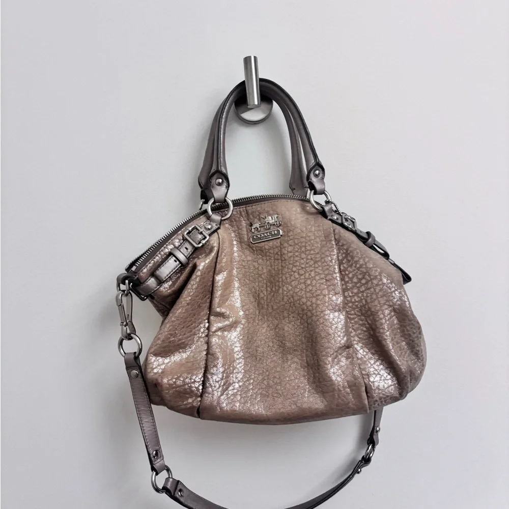Coach Metallic Tan Leather Hobo Bag